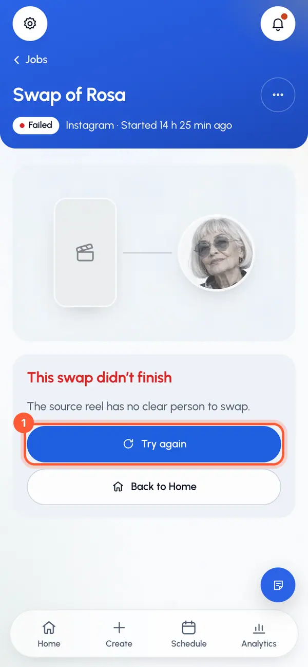 Tap Try again.