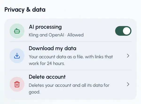 Your data and privacy
