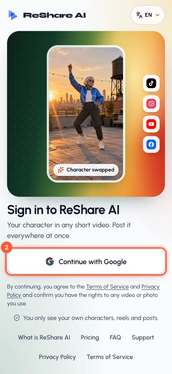 Open the sign-in page.