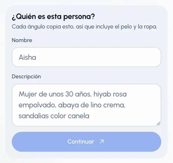 Toca Nuevo personaje. Si todavía no tienes ningún personaje, el formulario ya está abierto.