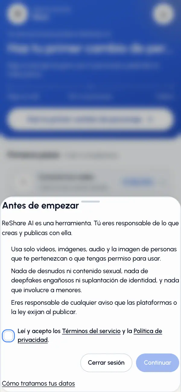 Lee los puntos breves de Antes de empezar (o Actualizamos nuestros Términos). Los enlaces abren los Términos y la Política de privacidad completos.