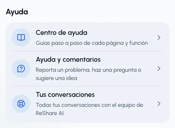 Desplázate hasta Ayuda.