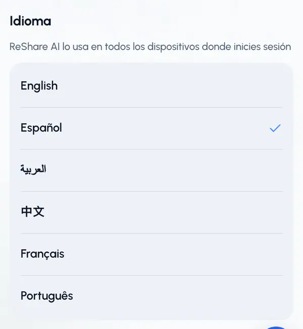 Toca el idioma que quieras.