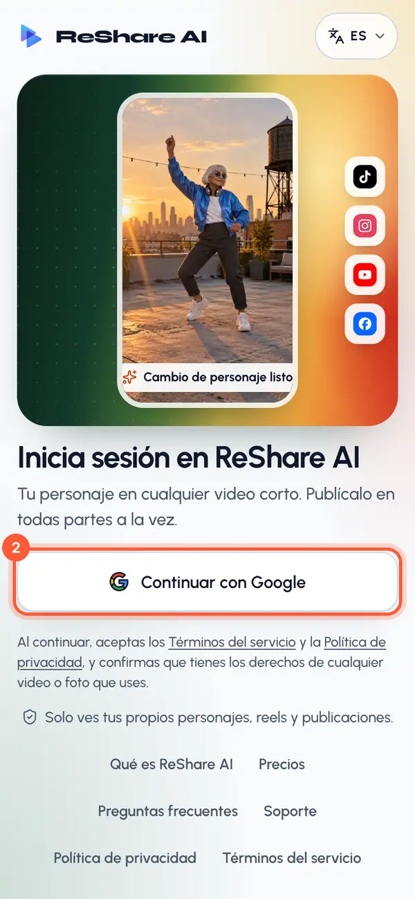 Abre la página de inicio de sesión.