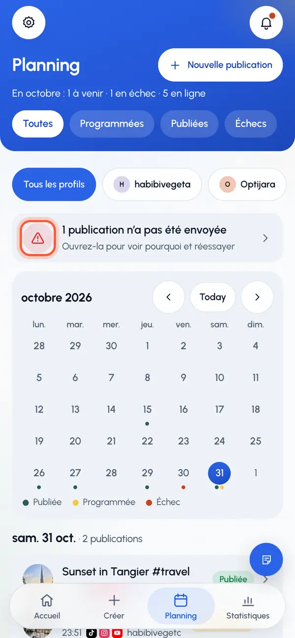 Retrouver vos publications
