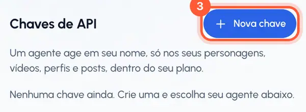 Em Chaves de API, toque em Nova chave.