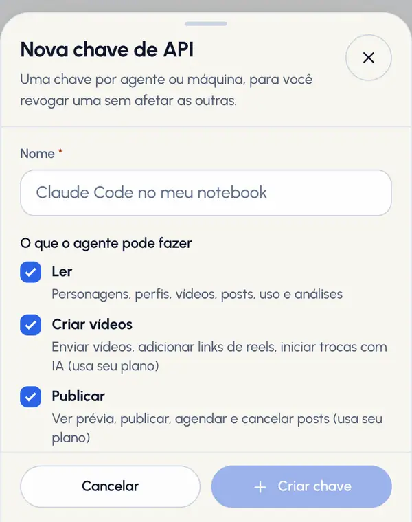 Em O que o agente pode fazer, mantenha as permissões de que o agente precisa. As três vêm ativadas.