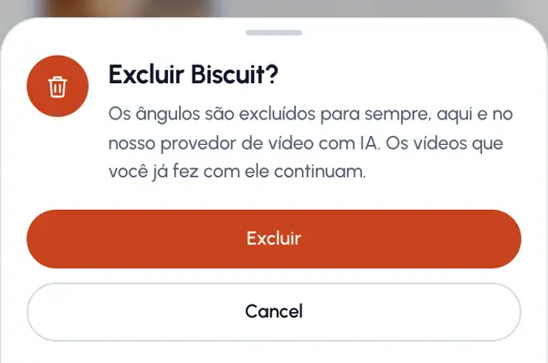 Toque em Excluir para confirmar.