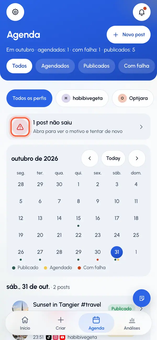 Encontrar seus posts